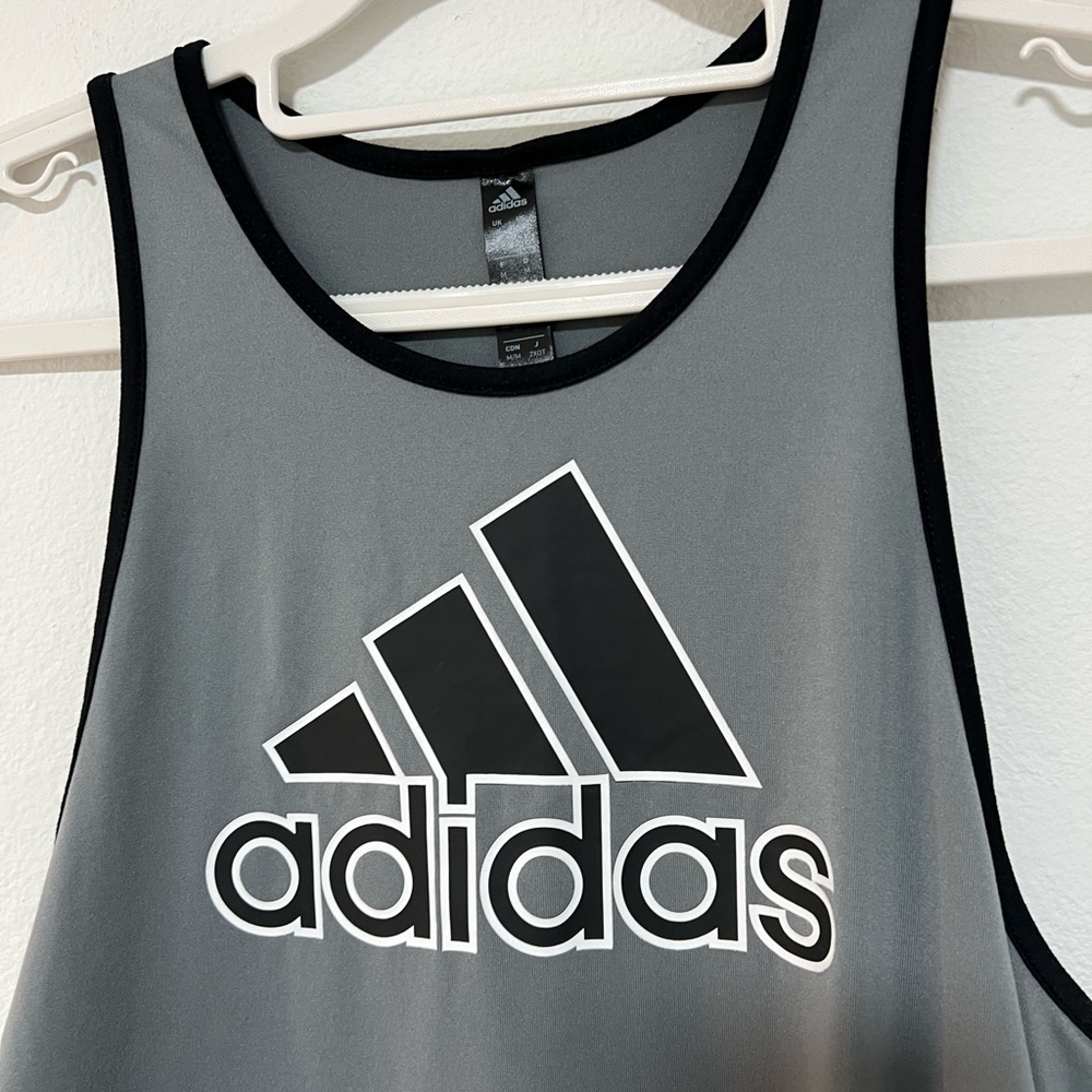 Adidas Women's Gray Racerback Tank Top - Picture 2 of 7